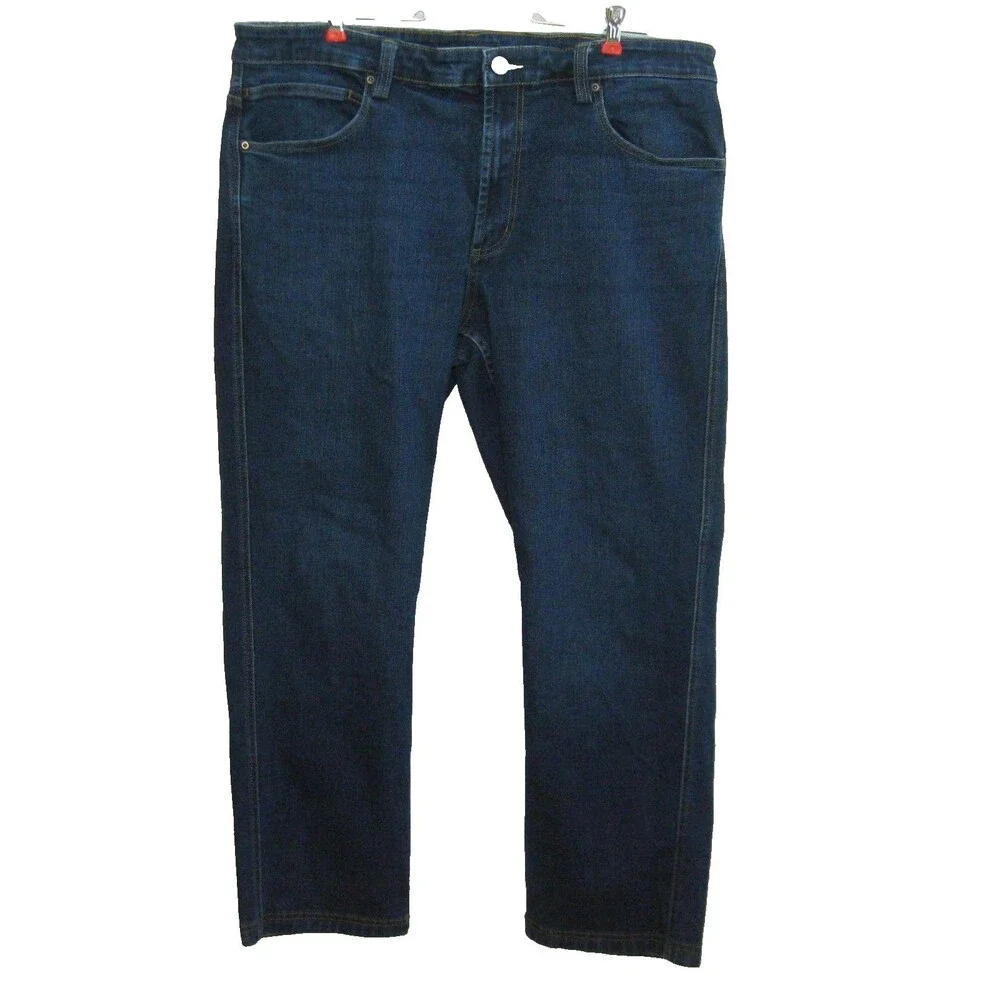 Kirkland Jeans Mens 38x30 Blue Denim Pants 5 Pockets Zipper Fly Straight Fit